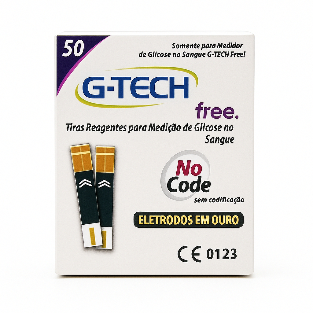Fita/Tiras Glicemia G-tech Free 50 unidades em Oferta na Shopee