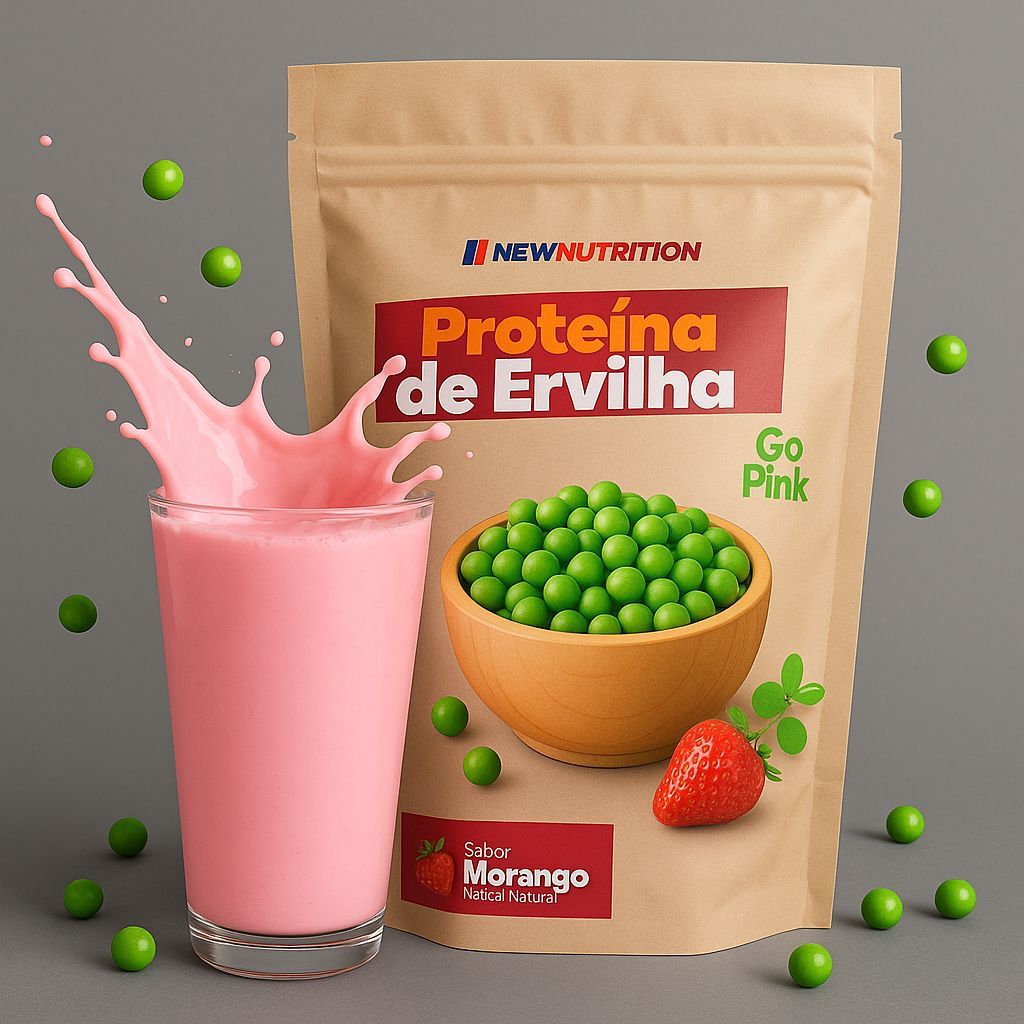 Proteína Vegana De Ervilha Sabor Morango 900g - 100% Vegana E Saudável em Oferta na Shopee