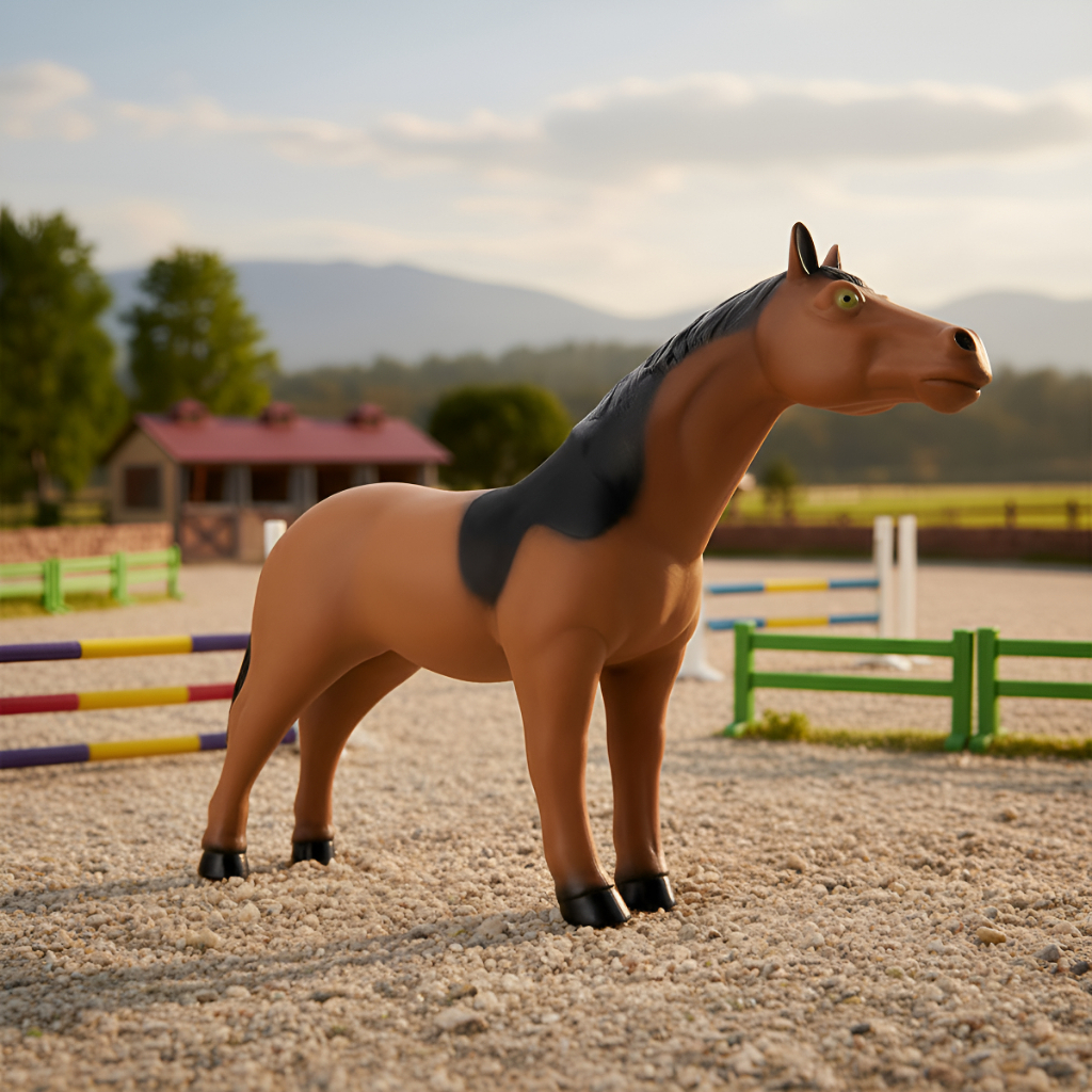 Cavalo De Brinquedo Em Vinil Macio Animais Da Fazenda Boneco Miniatura Cavalinho Marrom Branco Preto