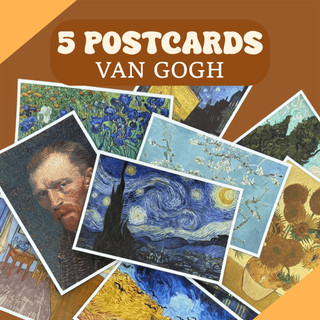 Kit Postcards Van Gogh 5 Unidades | 10cm x 15cm | Cartão Postal | Mini poster | Papelaria | Arte | Vintage