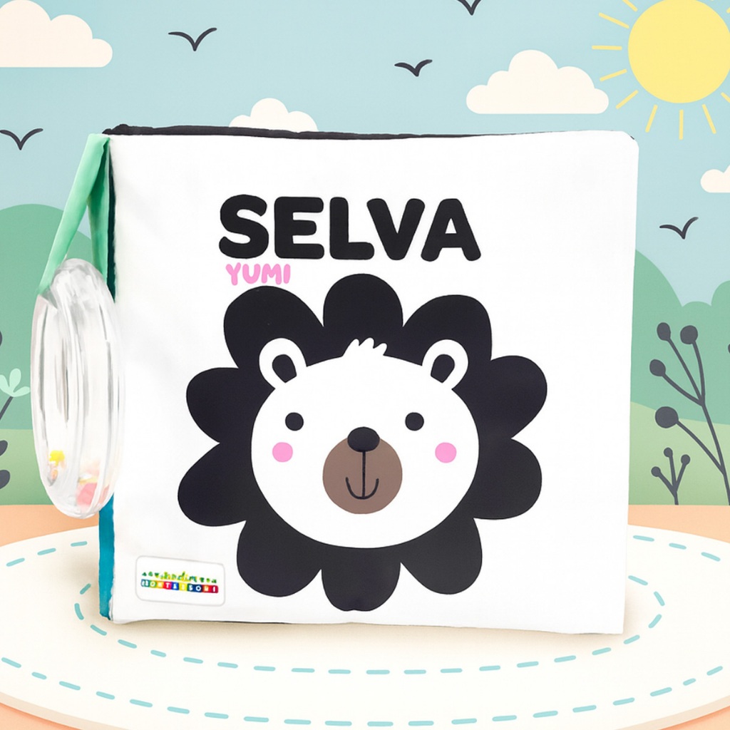 Livro De Pano Macio Para Bebês Alto-contraste Animais Selva Sensorial Bebê Chocalho 0 A 6 Meses Montessori em Oferta na Shopee
