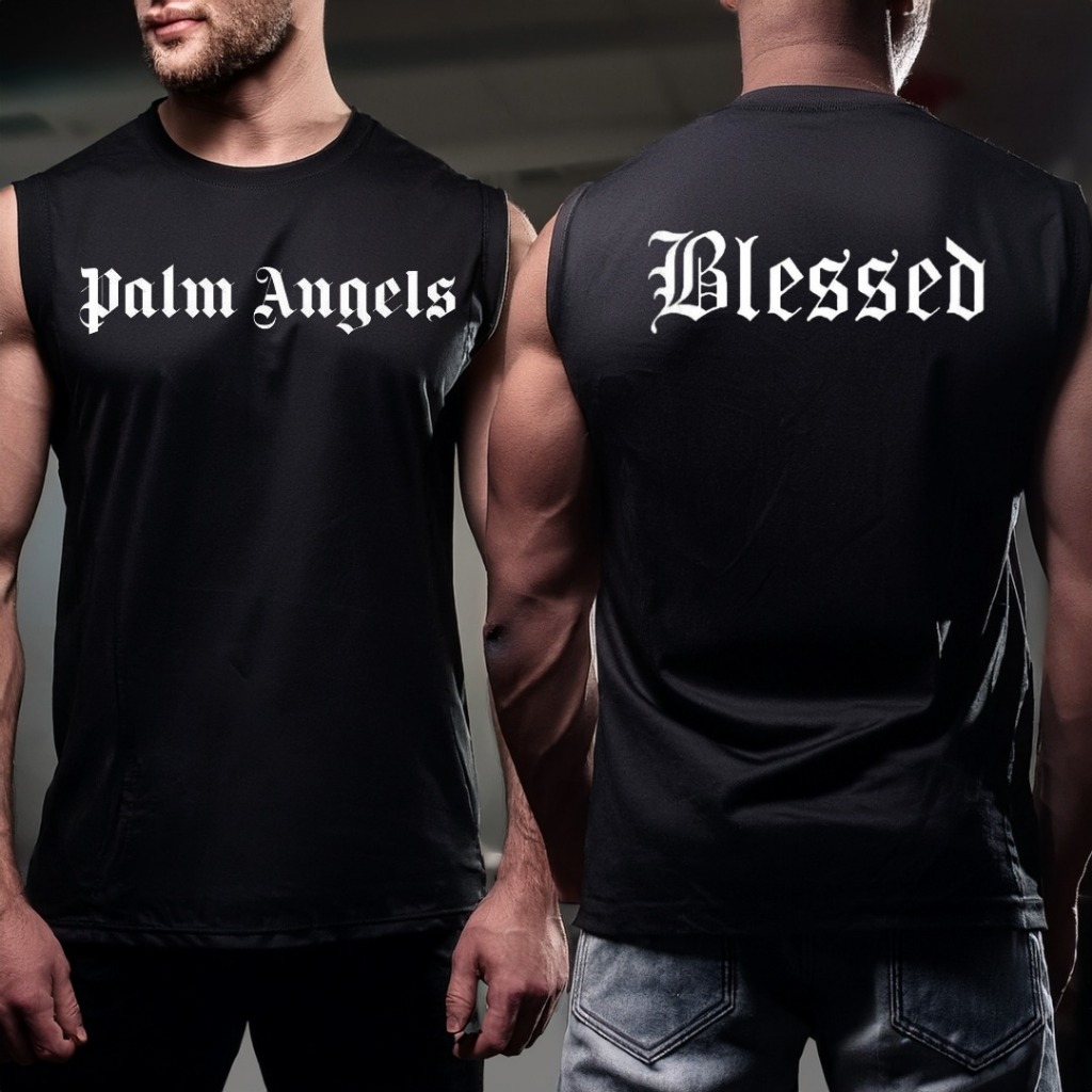 Camiseta Camisa  Oversized  Regata  cavada  Streetwear 100% Algodão Estampada Palm Angels