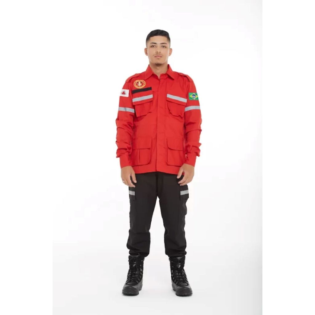 Farda Brigada Profissional Gandola Brasão + Calça Com Refletivo - Rip Stop