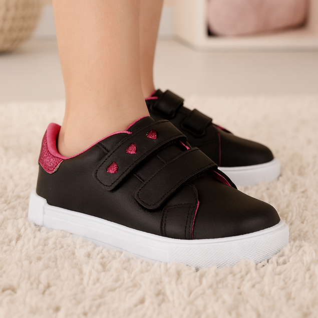 Tênis Infantil Menina Confortável com Brilho Rosa Glitter Sola Confortável Macia 23 ao 32