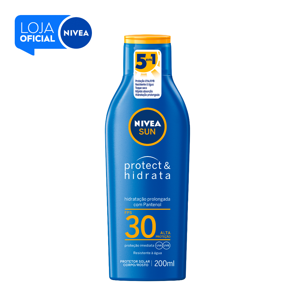 NIVEA SUN Protetor Solar Protect & Hidrata FPS 30 200ml BBB 26 em Oferta na Shopee