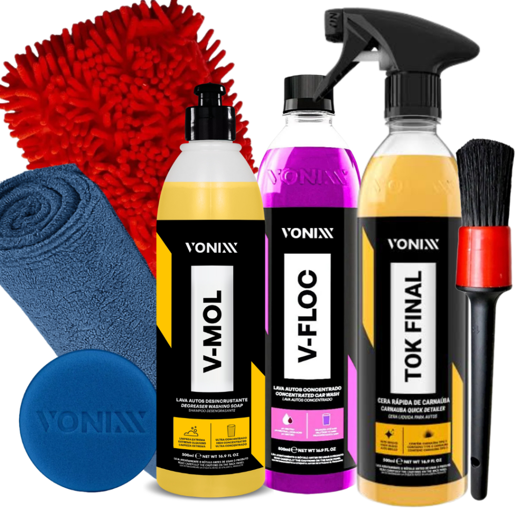 Kit Shampoo V-Mol Desengraxante V-Floc Cera Carnaúba Tok Final Vonixx em Oferta na Shopee