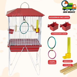 Viveiro Caçula Completo Para Calopsita Gaiola para Periquito Canário Manon C/ Pé Promoção em Oferta na Shopee
