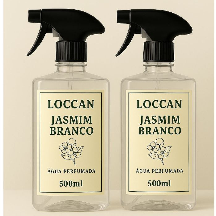 Perfume p/ Lençóis Roupas Tecidos Ambientes Lojas Roupa de Cama 500ml - Kit 2 Aroma Jasmim Branco