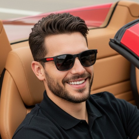 Óculos de sol masculino polarizado design moderno confortável