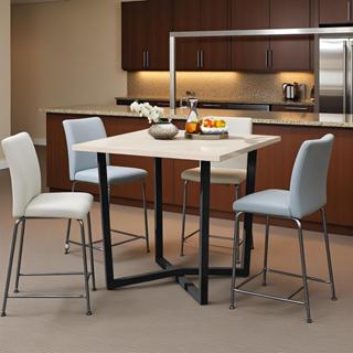 Mesa De Jantar 80x80 4 Lugares Valence Industrial Pés Em Aço Apartamento Compacta Espaço Pequeno em Oferta na Shopee