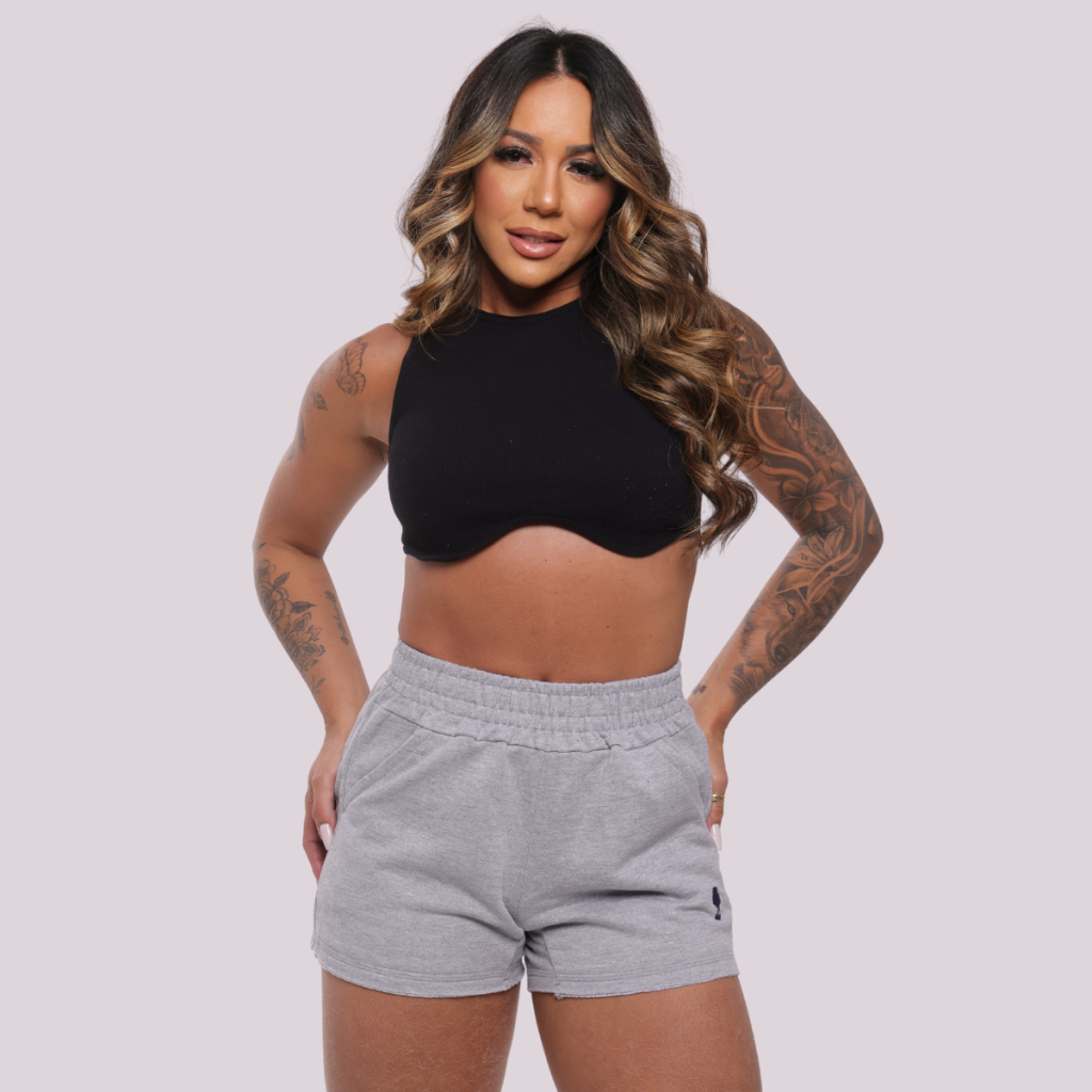 Short Feminino Tactel Com Bolso Para o Dia a Dia Academia  Praia Caminhada e Corridas