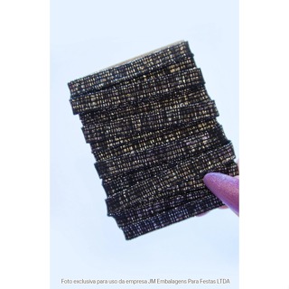 Elástico Chato Preto 7mm Lurex Glitter 2m Encadernação Planner Colombe em Oferta na Shopee