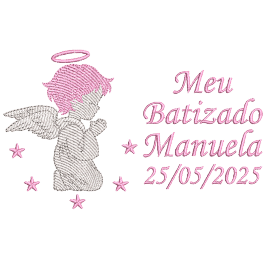 Toalha Rosto Personalizada Bordada Batizado Anjinho Com Nome e Data em Oferta na Shopee