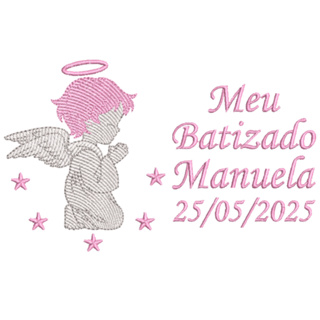 Toalha Rosto Personalizada Bordada Batizado Anjinho Com Nome e Data em Oferta na Shopee