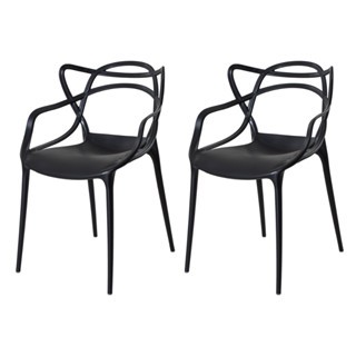 Conjunto 2 Cadeiras Sala de Jantar Allegra Empilhavel - Cores Diversas