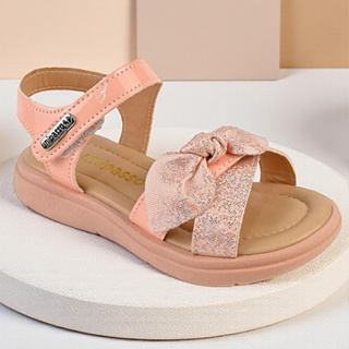 Sandália Infantil Menina Conforto com Laço Glitter e Fecho Ajustável em Oferta na Shopee