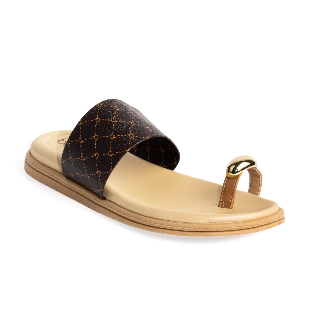 Sandália Beira Rio Feminina Confortável de Dedo 8513-116 Caramelo