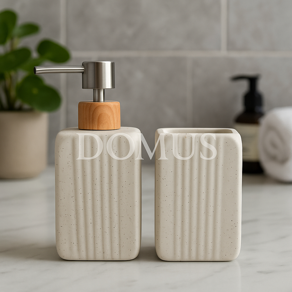 Conjunto 2/3 Peças Banheiro Ceramica/Porcelana Lavabo Com Porta Sabonete Liquido Porta Escova