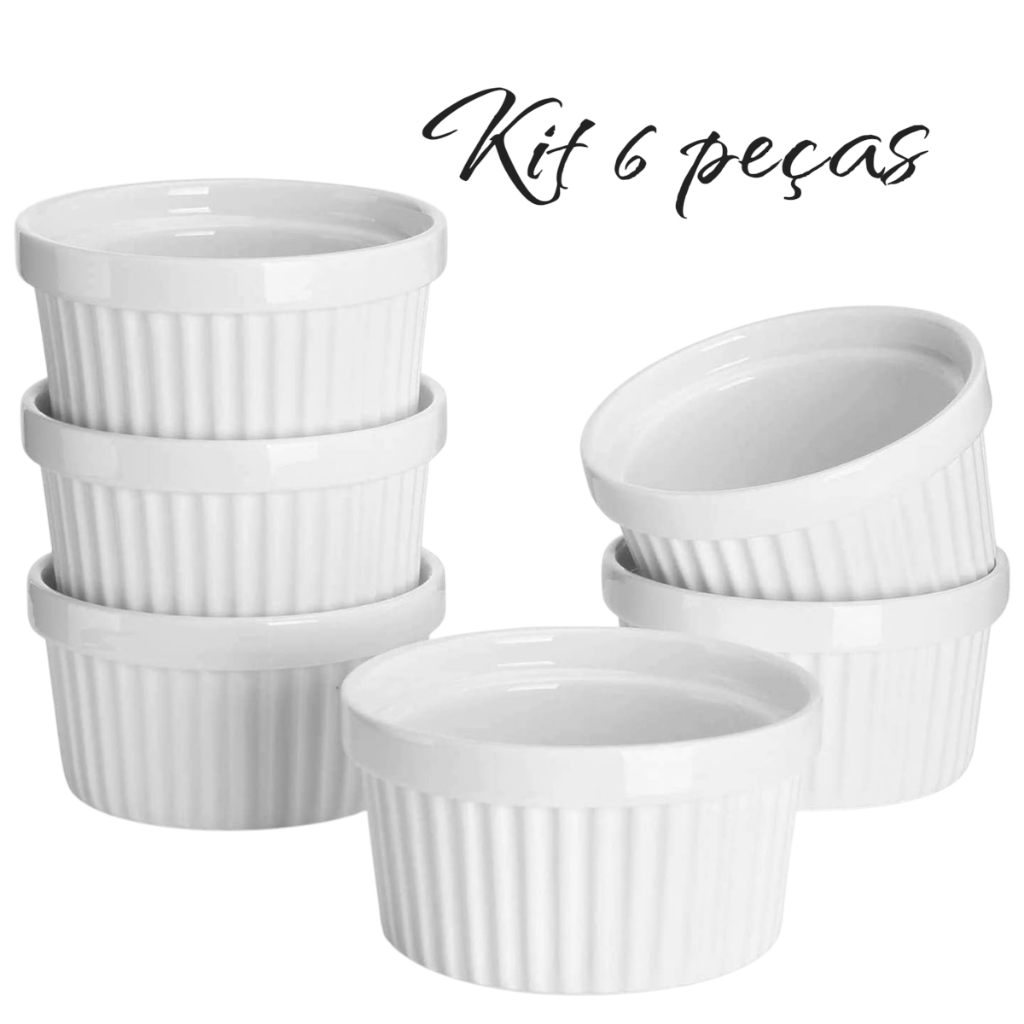 KIT 6 Bowls, Ramekins, mini tigelas, molheiras em porcelana