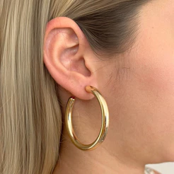 Brinco Argola ABS Banhado a Ouro 18K