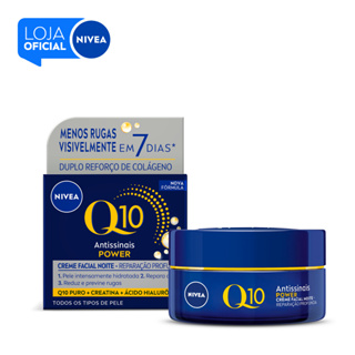 NIVEA Creme Facial Antissinais Q10 Power Noite 49g BBB 26 em Oferta na Shopee