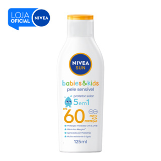 NIVEA SUN Protetor Solar Kids & Babies Pele Sensível FPS 60 125ml BBB 26 em Oferta na Shopee