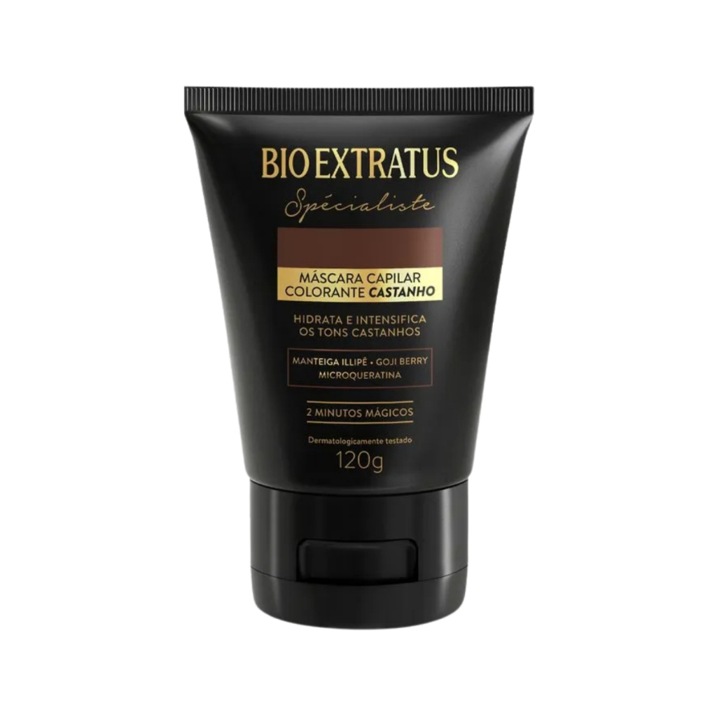 Máscara Spécialiste Condicionante Colorante Castanha 120g Bio Extratus em Oferta na Shopee