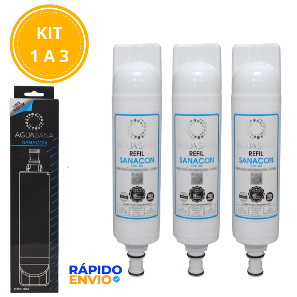 Refil Filtro Compatível Consul CPC31 CPC31AB CPC30AB CPC30AF CPC35AB Purificador Kit 1 a 3