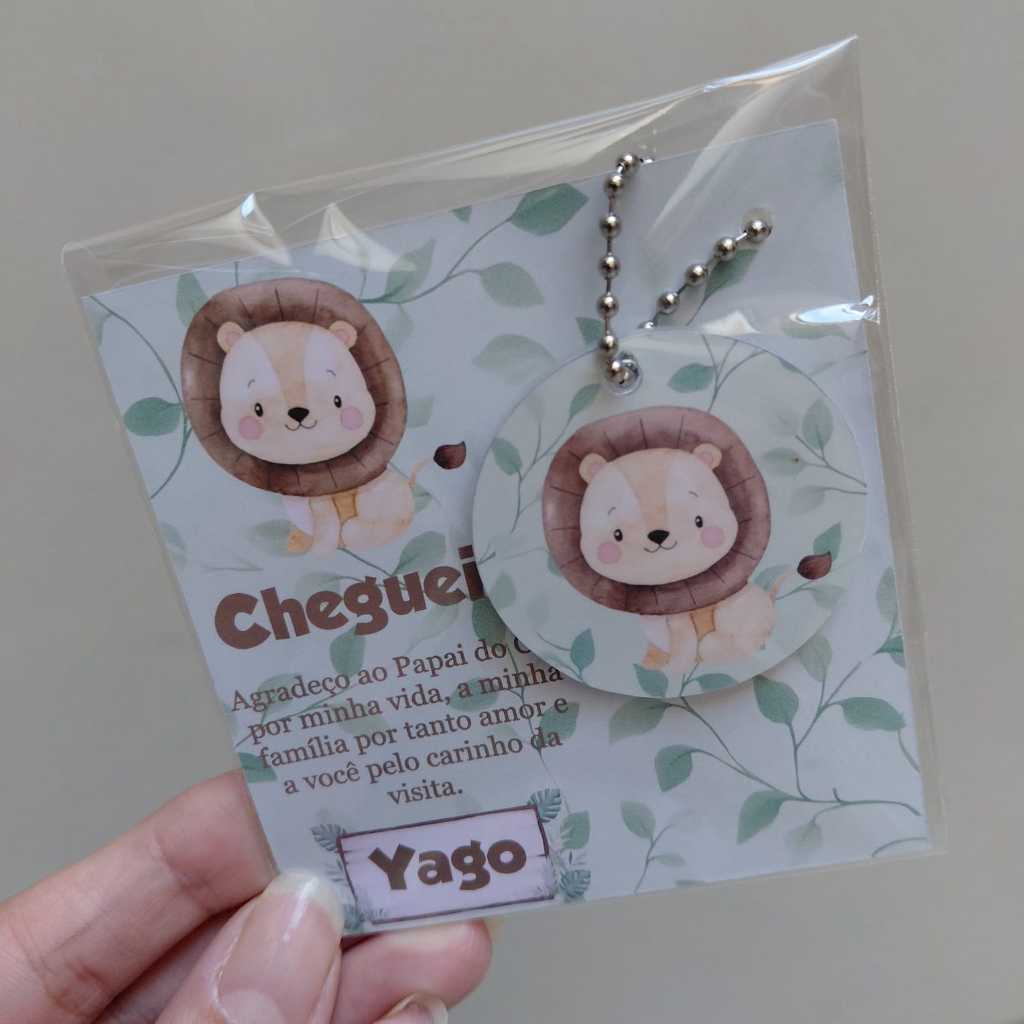 Chaveiros Personalizados - Leão - Lembrancinha Aniversário, Lembrancinha Maternidade, Chá de Bebê