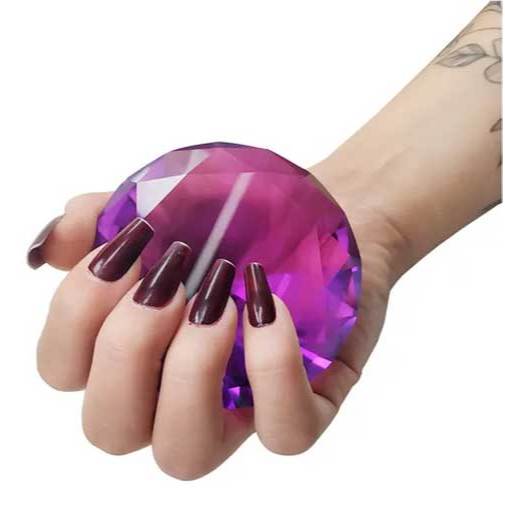 Diamante Cristal Foto Unhas Gel Decoração Joia Grande Lilás em Oferta na Shopee