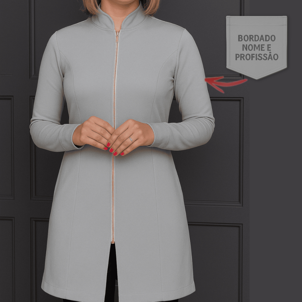 Jaleco Slim Feminino + BORDADO NOME E PROFISSÃO INCLUSO em Oferta na Shopee