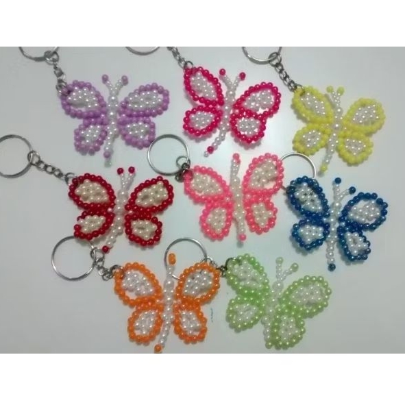 100 Chaveiros de Borboleta em Miçangas Artesanal Personalizado Lembrancinhas Festa Mimo Brinde Presente Criativo