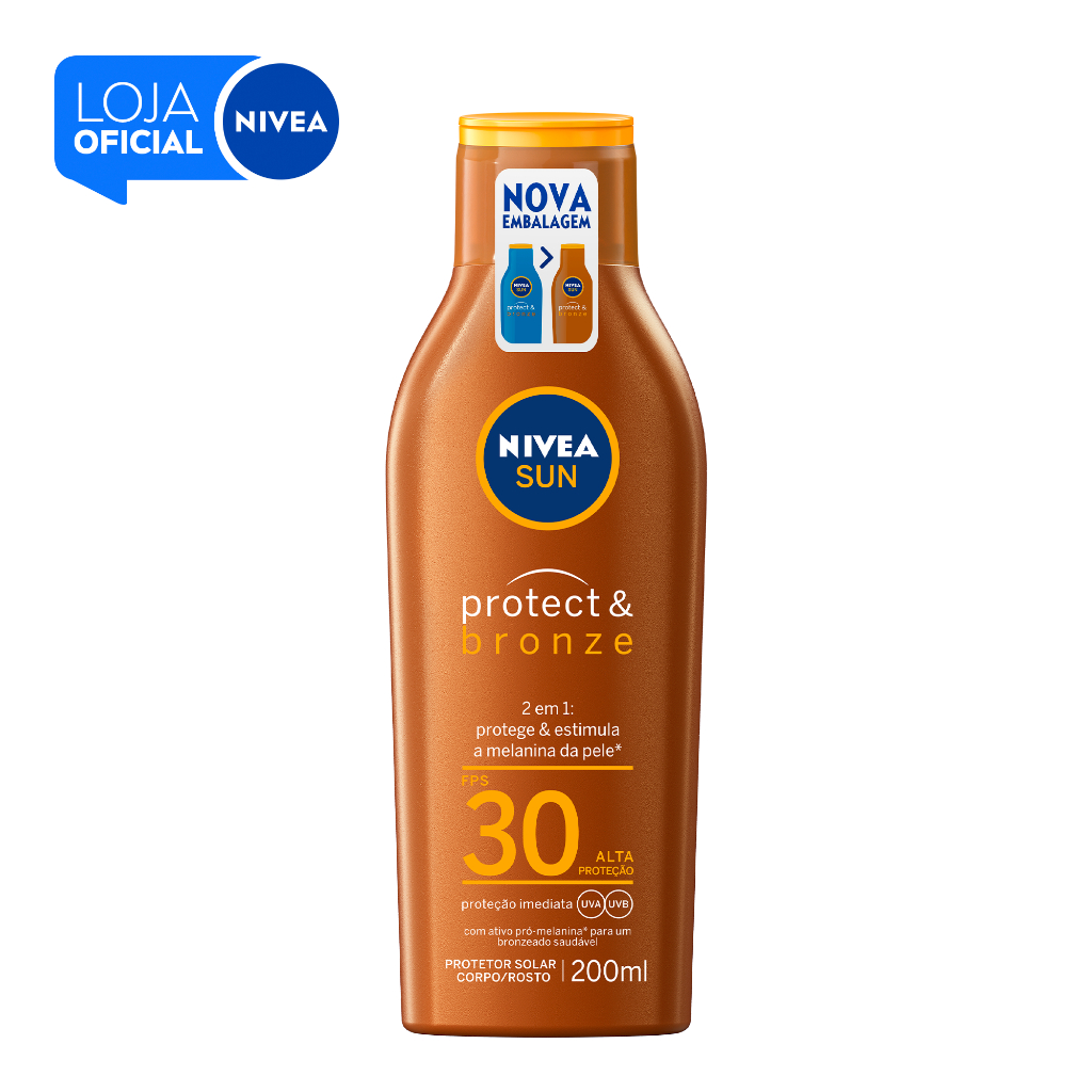 NIVEA SUN Protetor Solar Protect & Bronze FPS 30 200ml BBB 26 em Oferta na Shopee