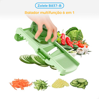 Ralador ZOLELE de Vegetais Multifuncional 6 em 1 Plástico e Aço Inox Para Alimentos Legumes Verde em Oferta na Shopee