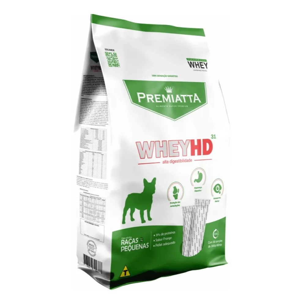Ração Premiatta Whey Hd 31 P/ Cão Adul Raça Pq Sabor Mix 6kg