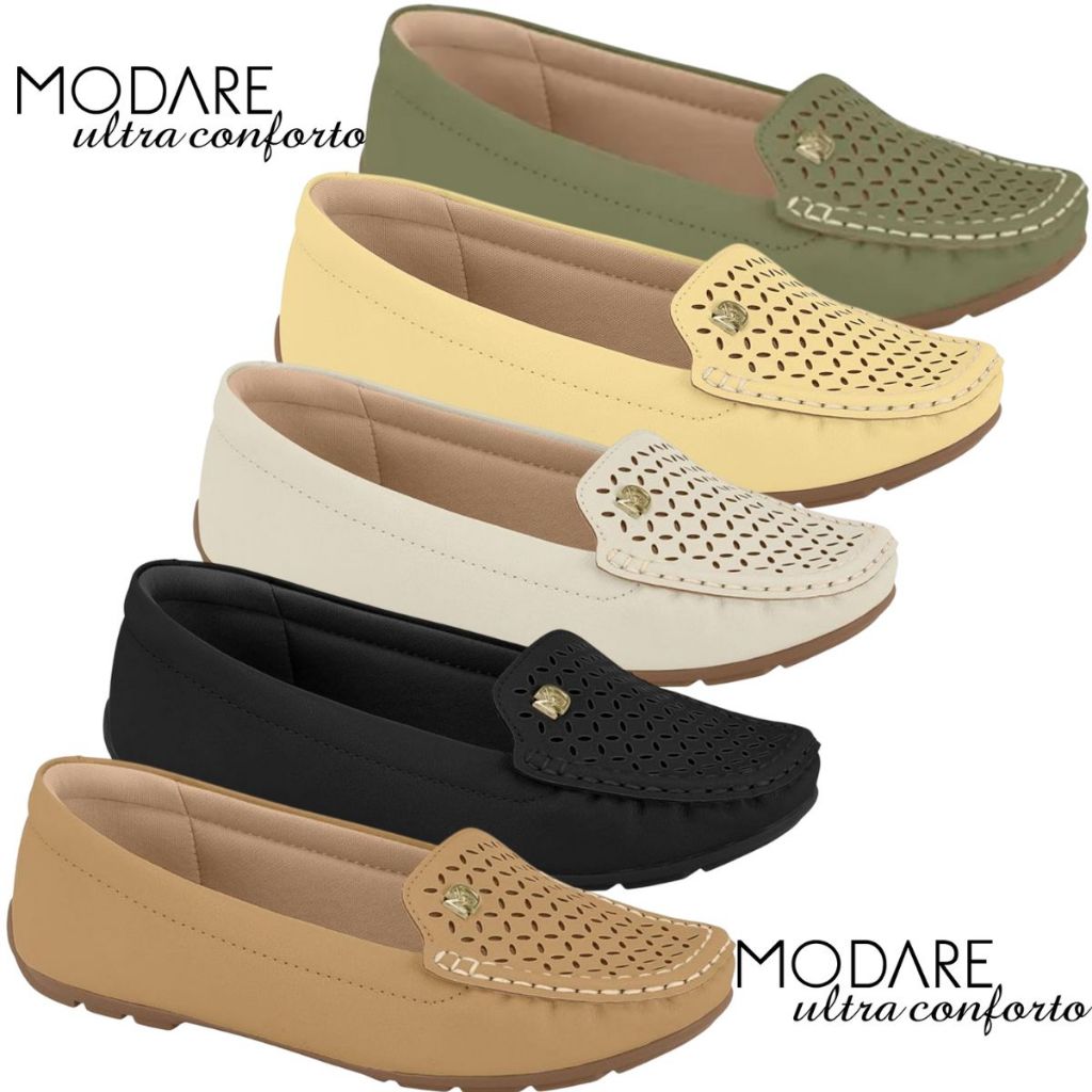 Sapato Mocassim Feminino Slip On Modare Leve Confortável Antiderrapante Original