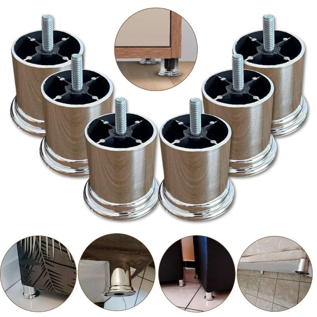 Mini Pé Cama Box Bau Baixo Castor Gazin Ortobom BF Anjos Solteiro Casal Queen King 6cm Metalizado Tabaco