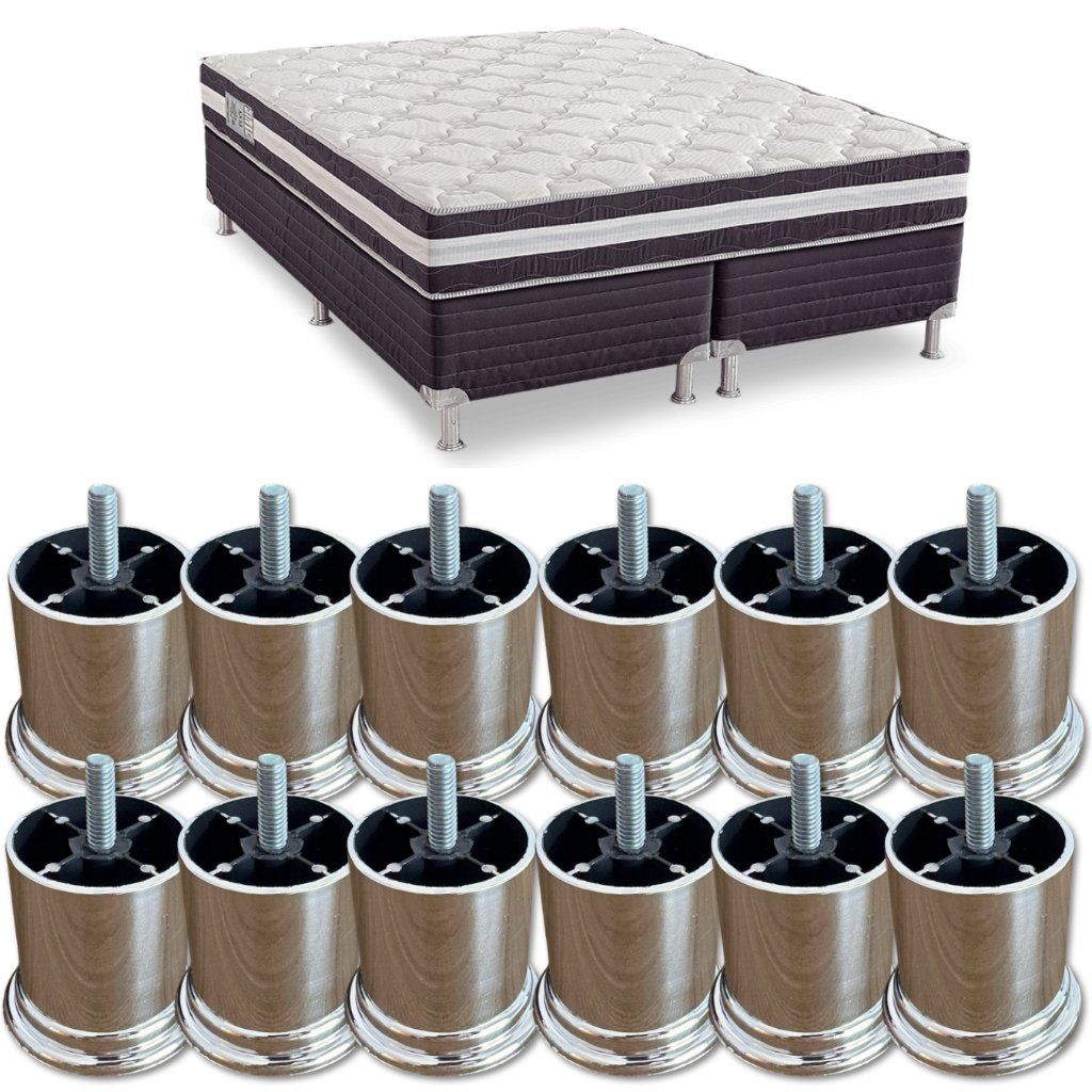 12 Pé 6cm Cama Box Bi-partido King Size Super Bi-cama- Baixo Queen Ortobom Gazin Castor Probel Universal