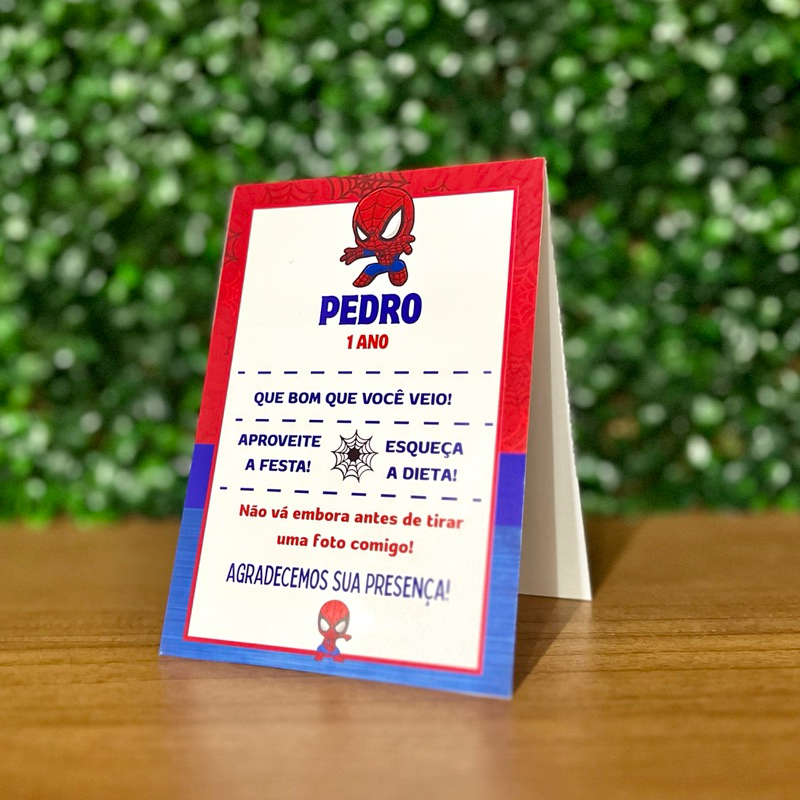 Centro de Mesa Homem Aranha Baby - Plaquinha de Mesa para Aniversário Homem Aranha Baby