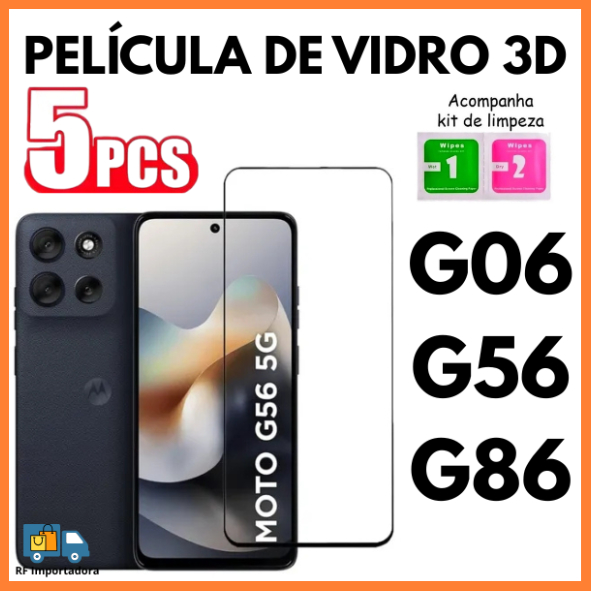 Película De Vidro 3D Temperado Para Moto G06/G56/G86