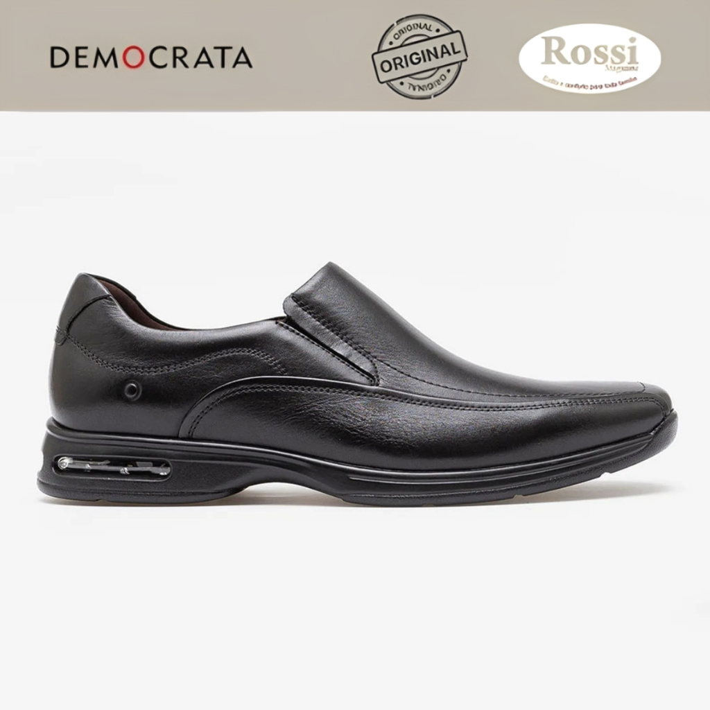 Sapato Social Masculino Mocassim Air Spot Couro Smart Comfort Democrata 448027