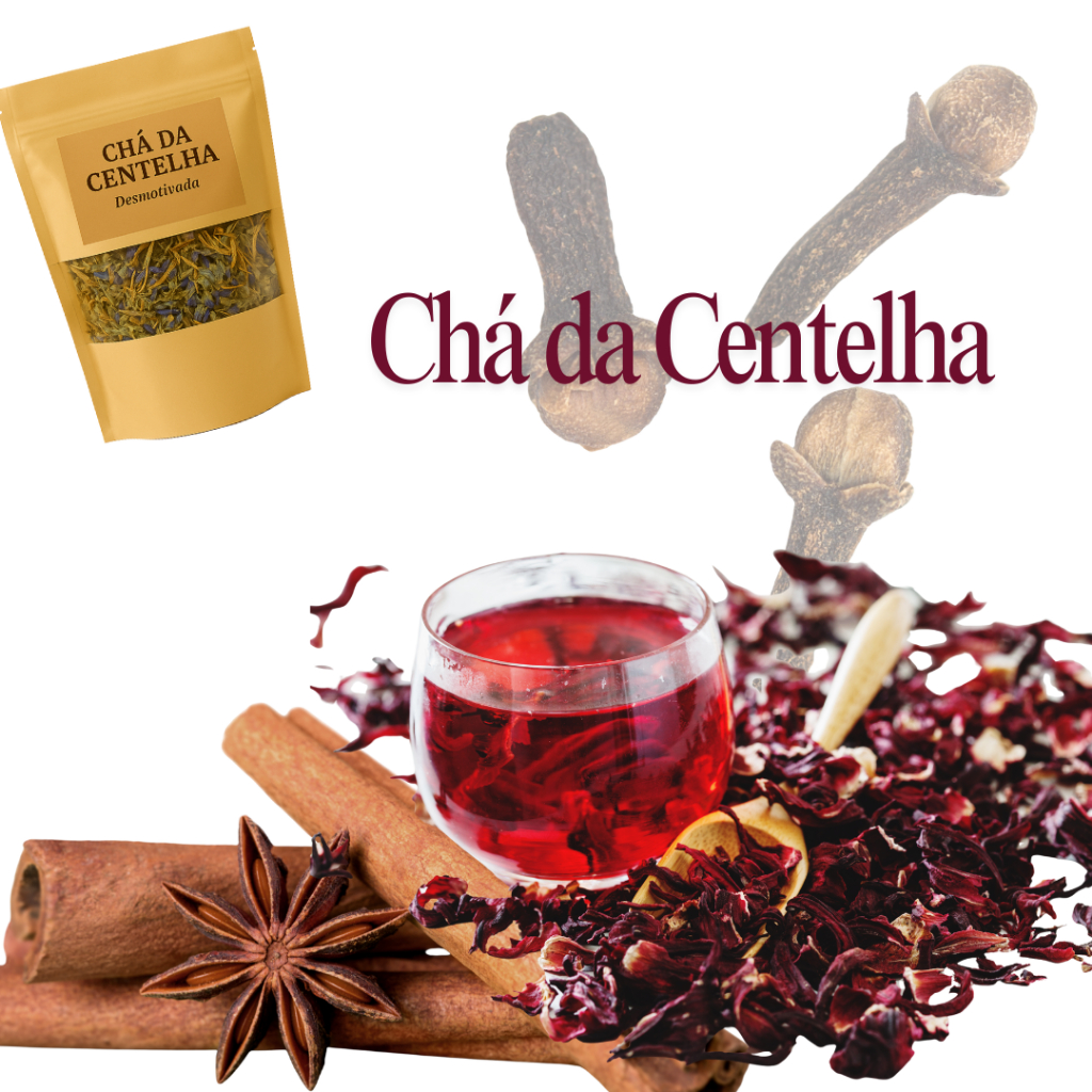 Chá Natural da Centelha – Canela, Hibisco e Cravo | Energia, Força e Ânimo | 100% Natural