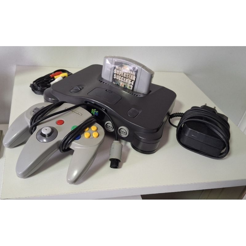 Nintendo 64 Original + Controle + Fonte + Jogo International Superstar Soccer 64