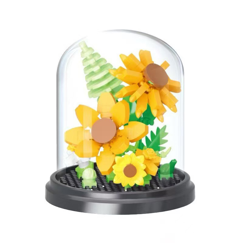 Mini Blocos de Montar Flores Decorativas com Cúpula