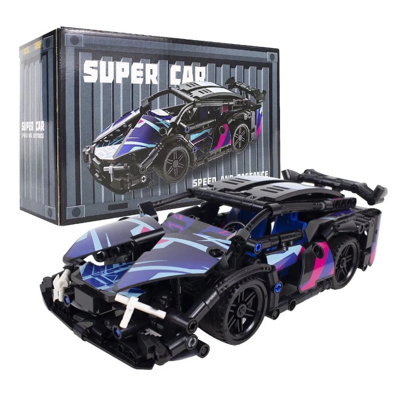 novo Brinquedo de Montar Carrinho de Corrida em Contêiner - Blocos Educativos, Presente para Dia das Crianças e Natal