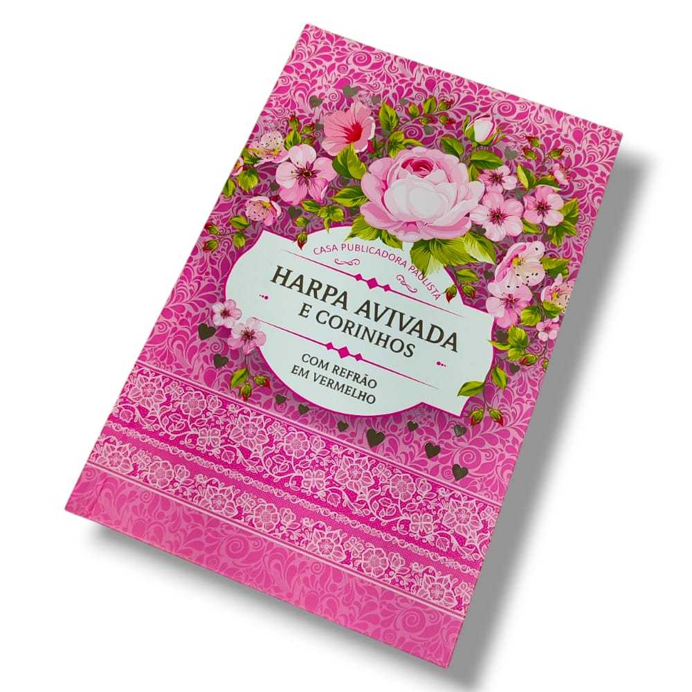 LIVRO HINÁRIO HARPA Letra Hipergigante Capa Dura Capa FLORAL PINK
