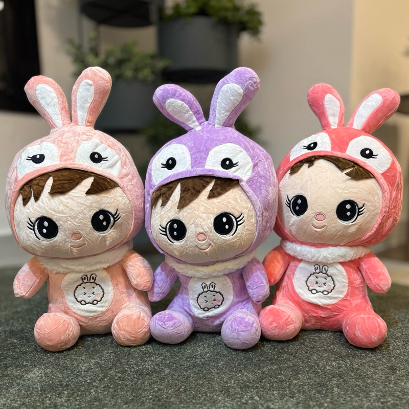 Boneca de Pelúcia Bebê Coelha 50cm e 30cm - Macia, Fofa Brinquedo Infantil Presente Namorada Criança em Oferta na Shopee