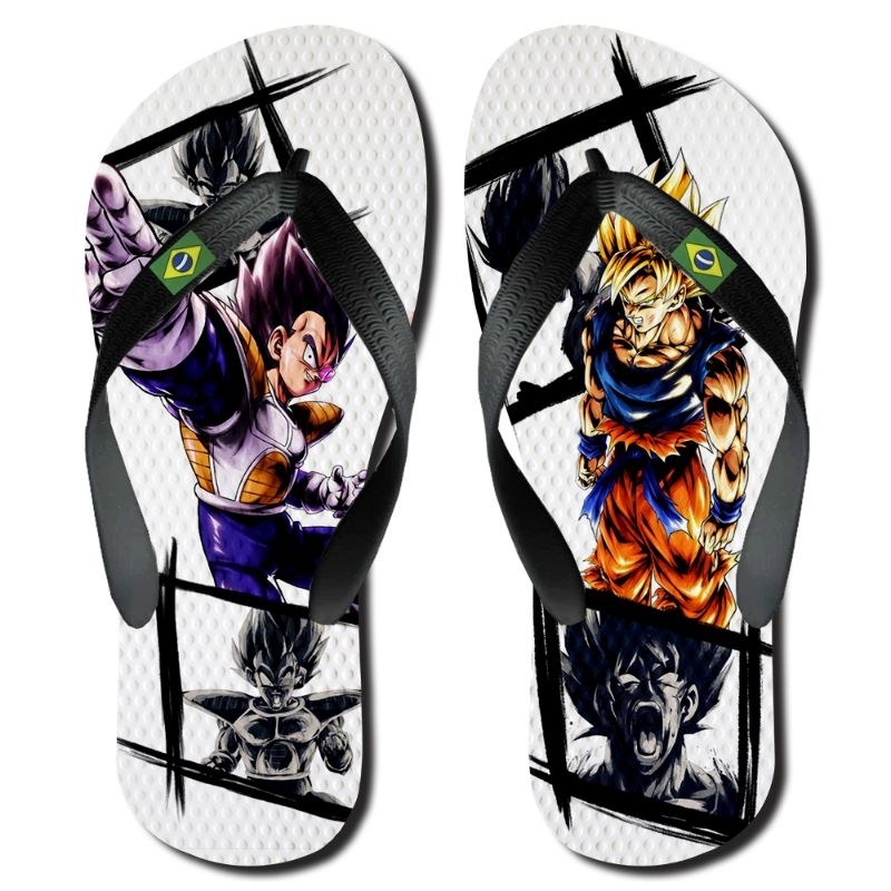 Chinelo Dragon Ball Estampa Anime Goku Vegeta Infantil Feminino Masculino do 23 ao 46 Varias Estampas