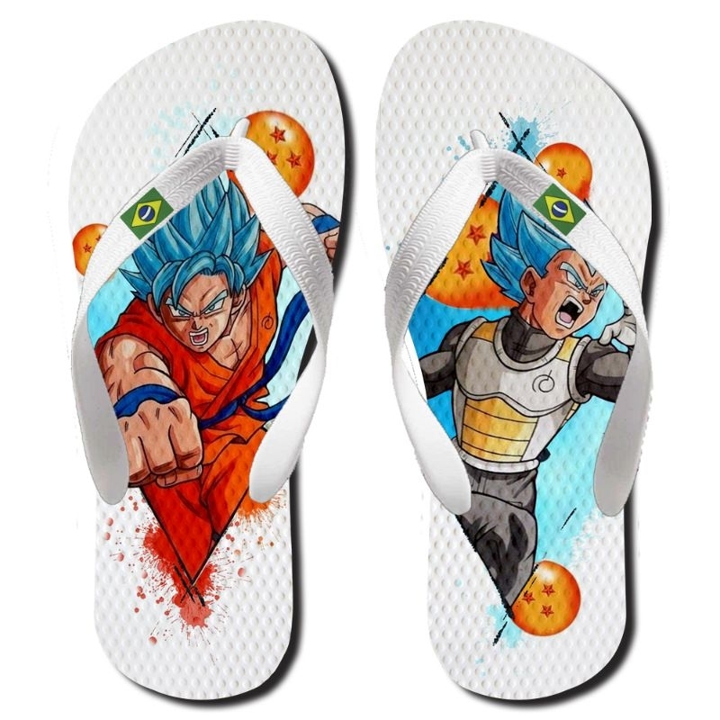 Chinelo Dragon Ball Z Super  Goku Fusao  Masculino Feminino e Infantil 23- 46 Varias Estampas