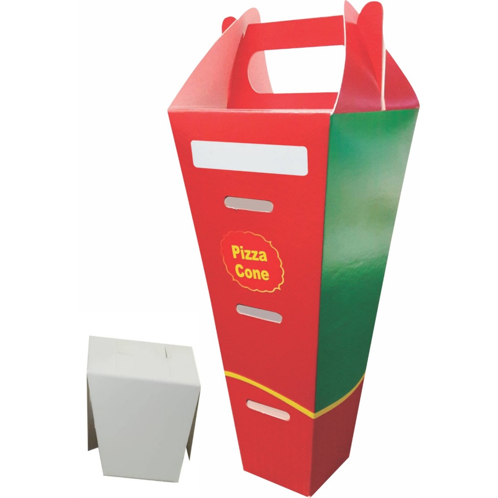 100 peças - Embalagem Pizza Cone Delivery (para 01 cone) - Linha Vermelha